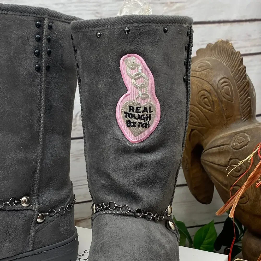 RTB Real Tough Babe Journee Collection Grey Boots Size 6 Style 505